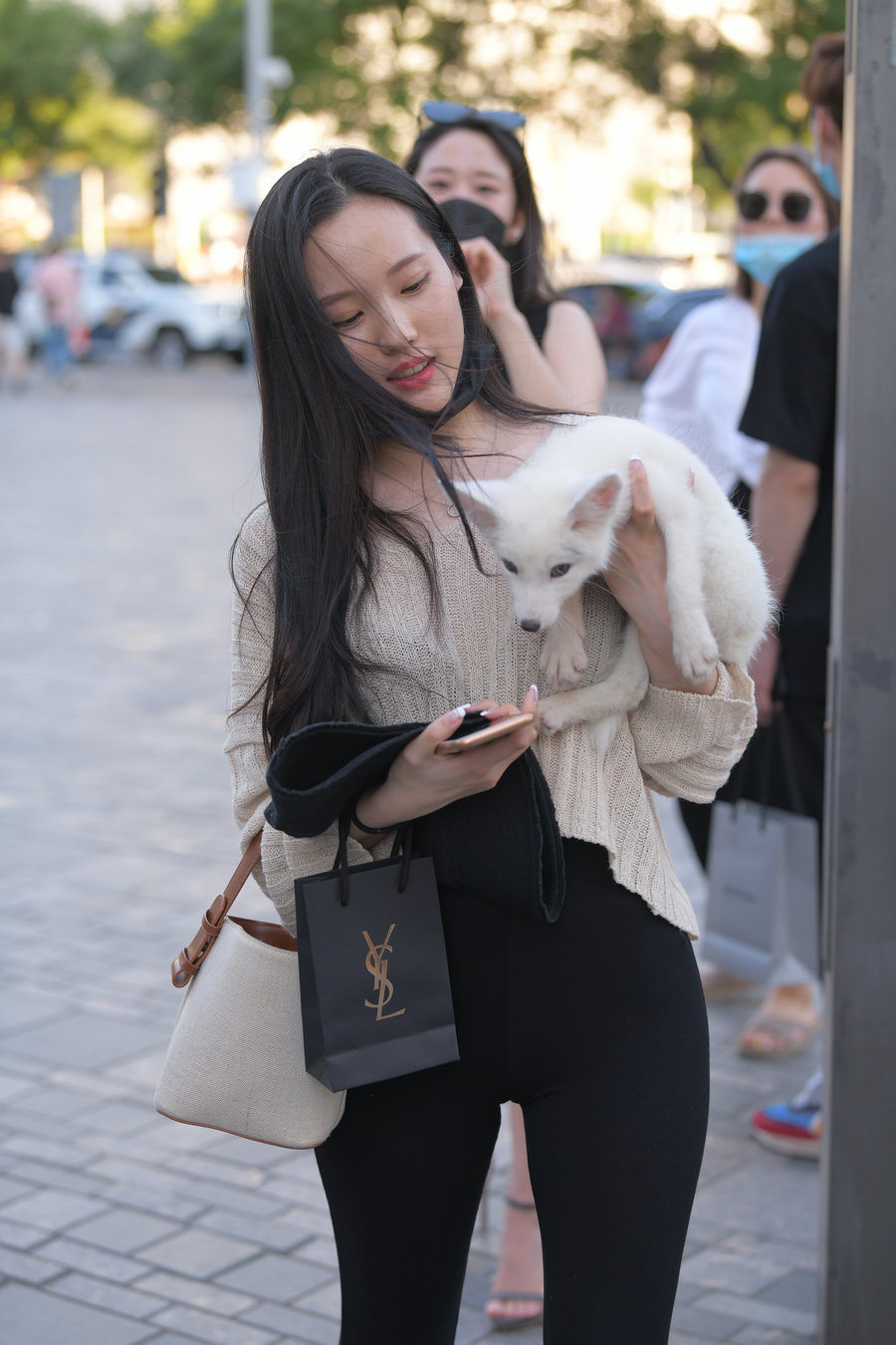 图片[1]-抱着小狗的漂亮女孩 J2106 136P-3.25GB-发街拍