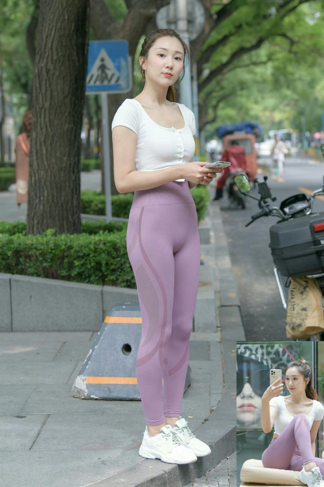 图片[5]-香芋色瑜伽裤高马尾漂亮女孩J2206 545P1V-19.1GB-发街拍