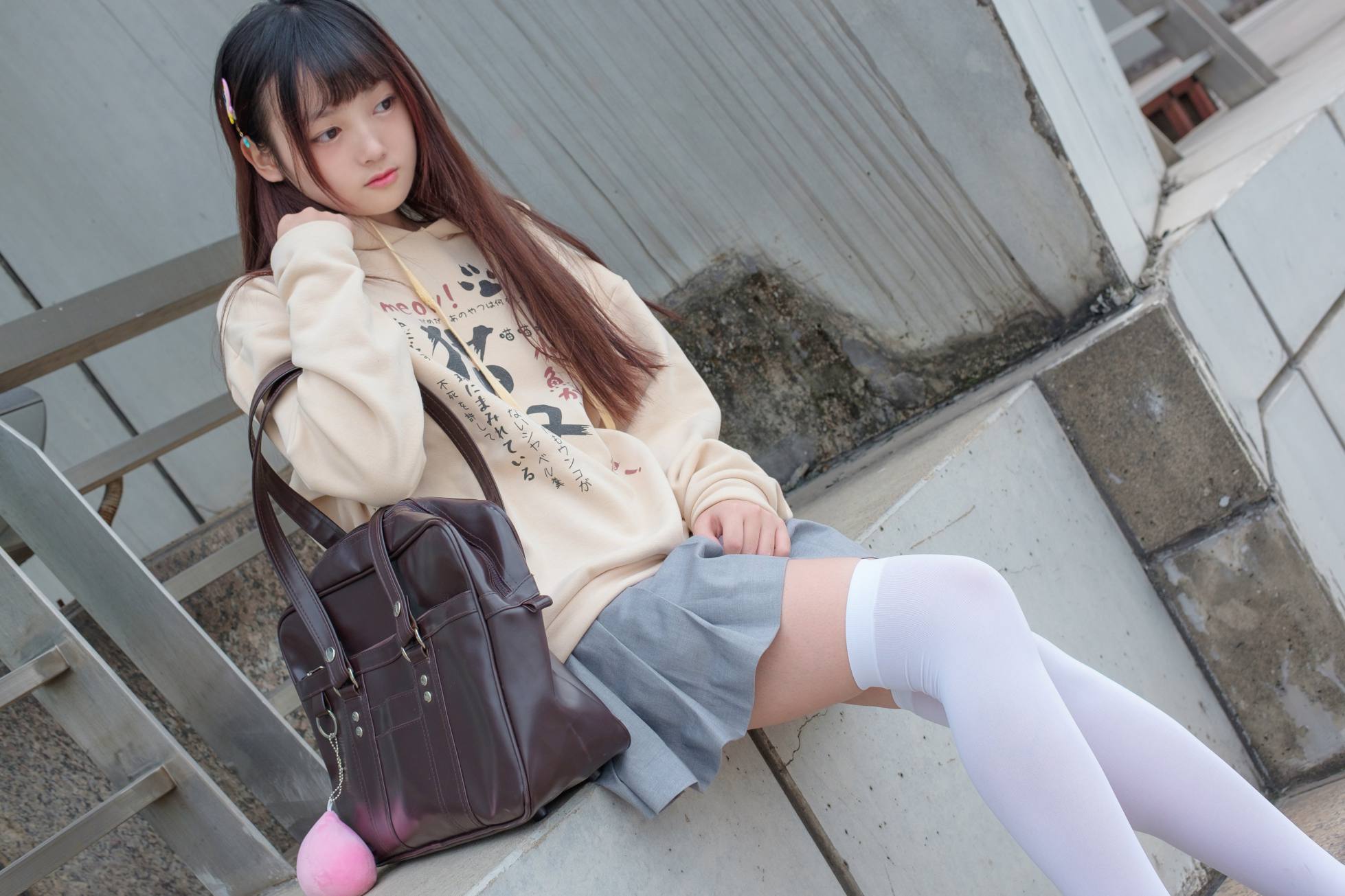 图片[3]-甜美的白丝女孩【131P】20007-发街拍