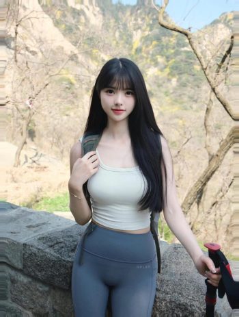 图片[9]-爱爬山的瑜伽裤MM，太甜美了！~-发街拍