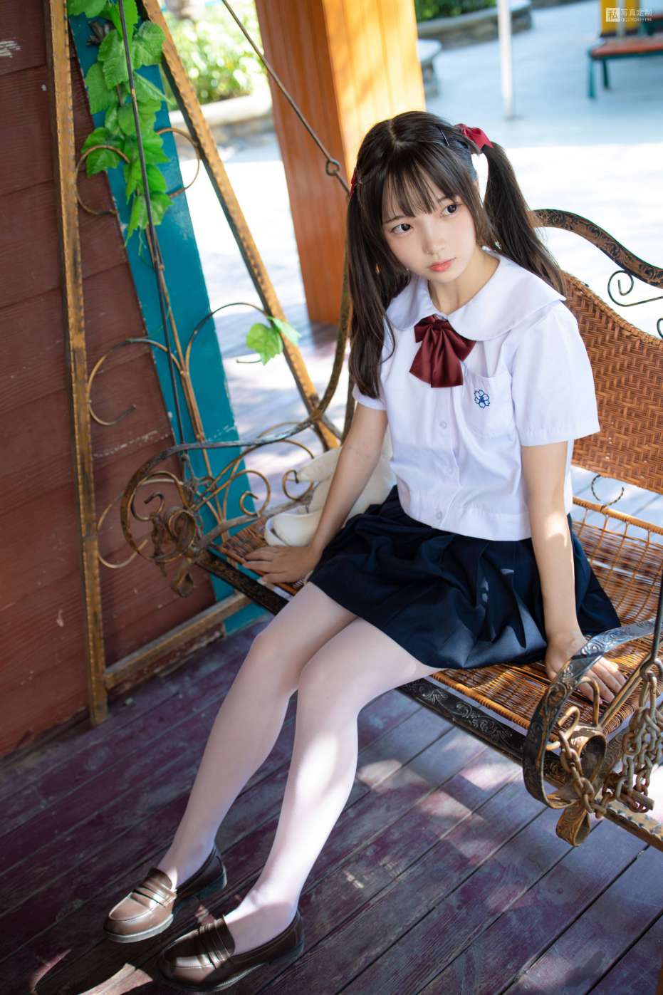 图片[3]-眼神好清澈的双马尾白丝女孩【75P】20019-发街拍